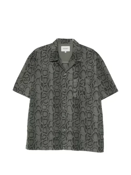 Cămașă Carhartt Wip cu imagine scurtă verde