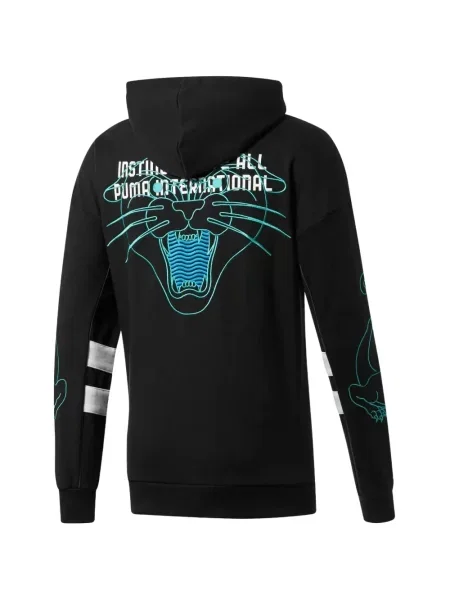 Hanorac cu glugă Puma cu broderie negru