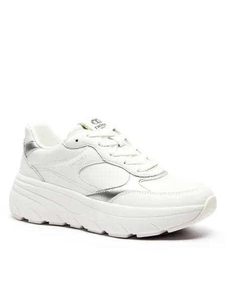 TWINSET De piele sneakers alb