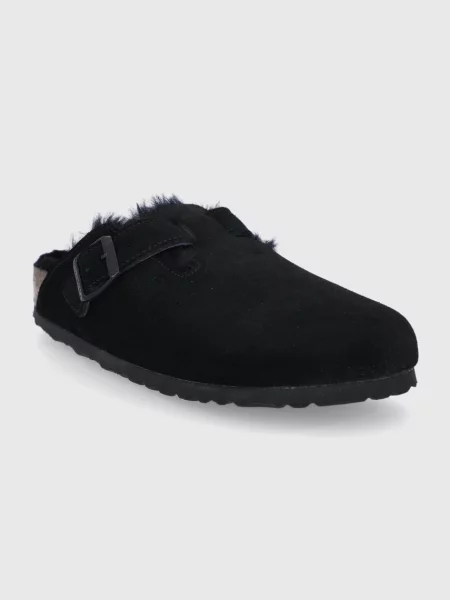 BIRKENSTOCK Papuče Boston Shearling' čierna
