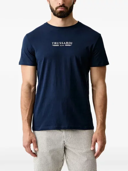 Scurt tricou Trussardi cu imagine albastru