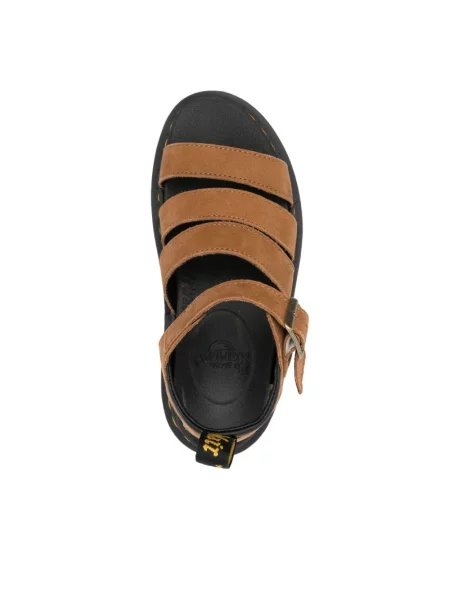 Dr. Martens sandały zamszowe Blaire Sandal brązowy na platformie beżowe
