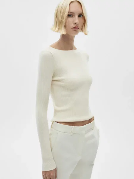 Лонгслів MANGO білий