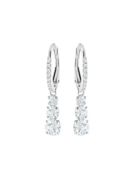 Swarovski Akcesoria Kobieta ONE SIZE Attract Kolczyki Okrągły Szlif Biały Rodowany Stilla szary