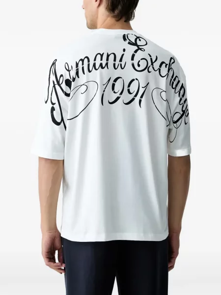 Tricou Armani Exchange cu imagine alb