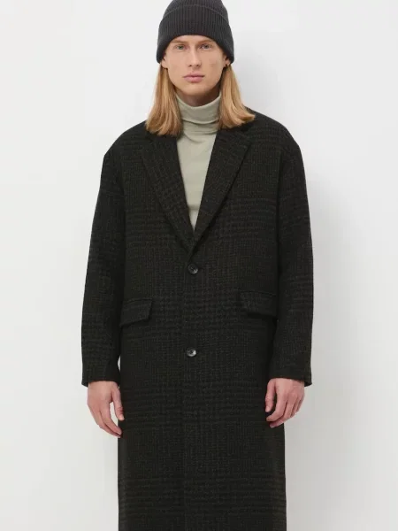 Medicine płaszcz z domieszką wełny zielony