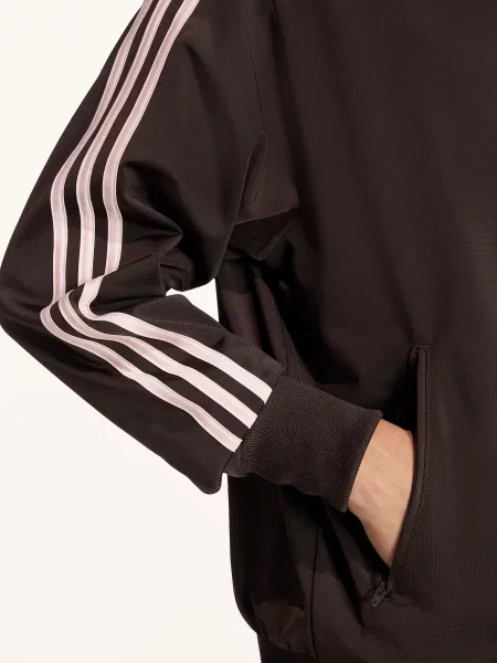 ADIDAS ORIGINALS Mikina Firebird tmavě hnědá růžová