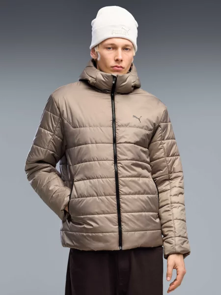 Демисезонная куртка Puma с капюшоном бежевая