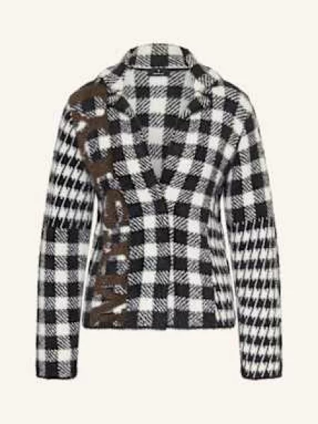 Monari Pletený Kardigan černá bílá