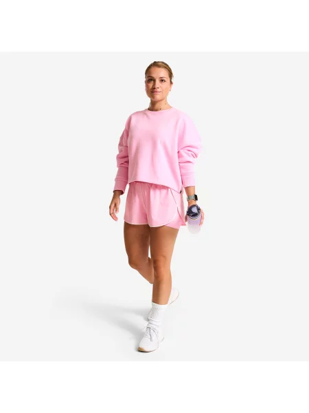 Bluza fitness Domyos crop różowa