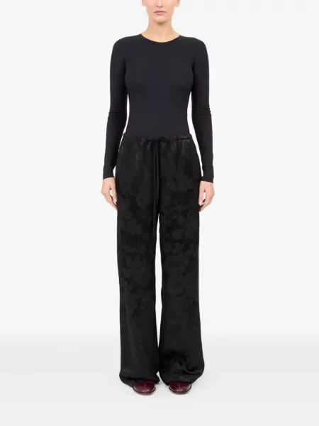 Gėlėtos žakardinis kelnės Mm6 Maison Margiela juoda