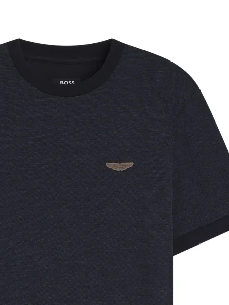 Tricou Boss cu broderie albastru