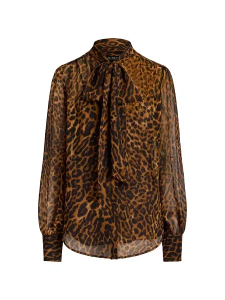 Bluză Lauren Ralph Lauren cu model leopard maro