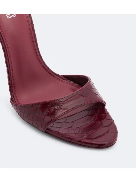 Papuci tip mules Paris Texas din piele cu model piele de șarpe