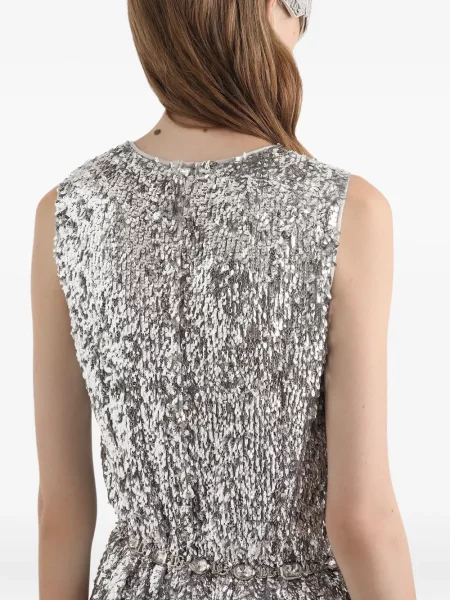 Top Dolce & Gabbana cu paiete argintiu