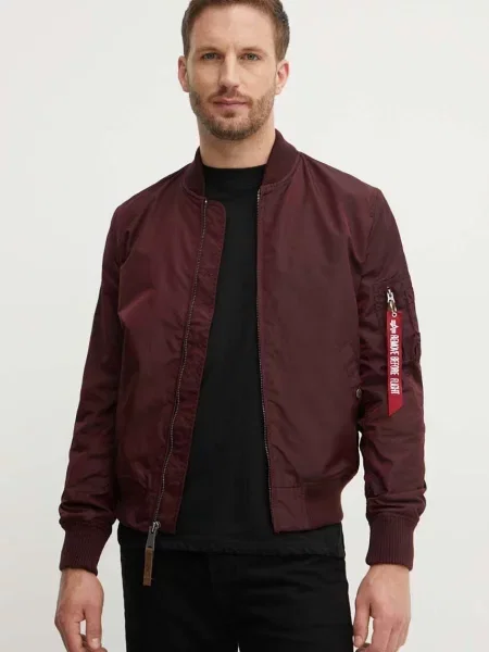 Alpha Industries bomber dzseki férfi bordó átmeneti borvörös