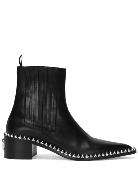 Cizme scurte Dolce & Gabbana din piele cu tepi