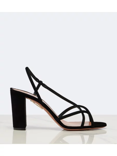 Sandale Aquazzura din piele de căprioară negru