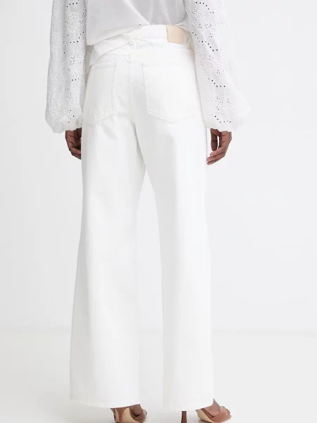 BOSS Orange jeansy wide leg C SLOUCHY MR beżowe