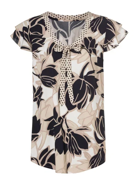 Heine Bluză bej / negru alb