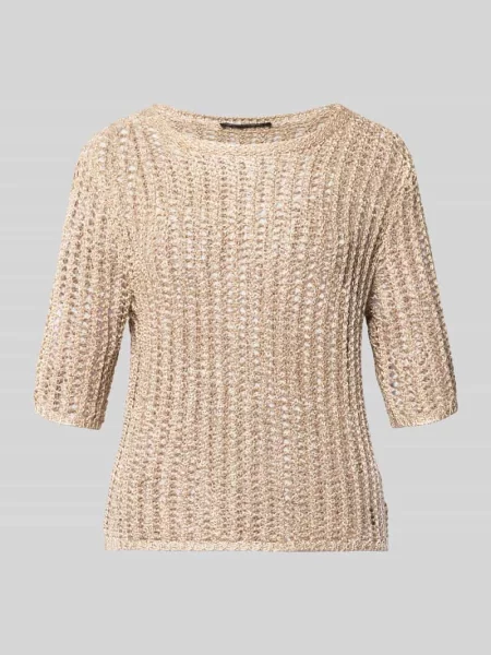Mieszanka w imitacja dzianiny krój regular fit t-shirt Betty Barclay beżowa