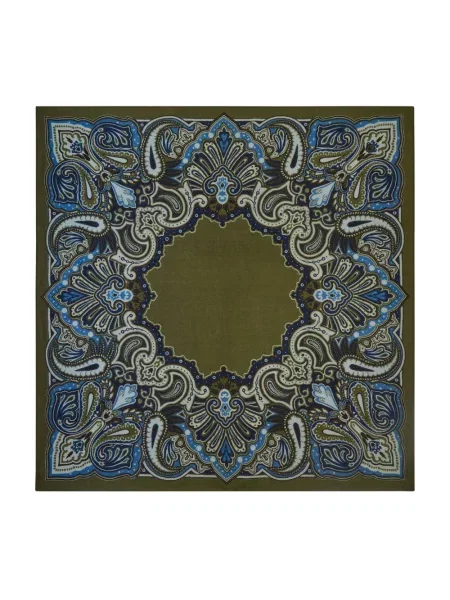 Fular Bompard din cașmir cu model paisley verde