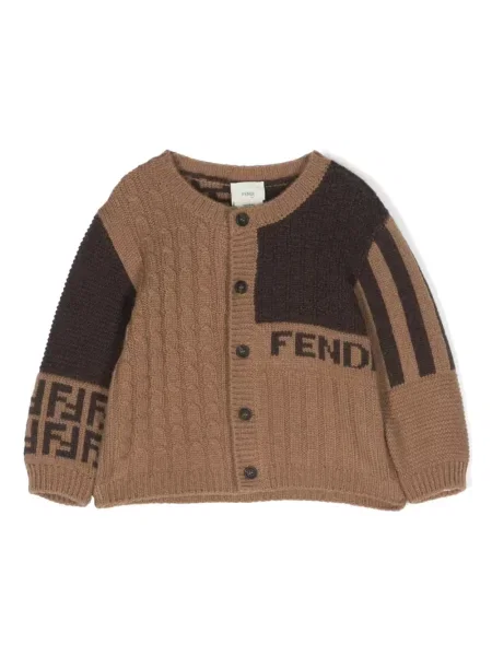 Kardigan dziecięcy Fendi brązowy