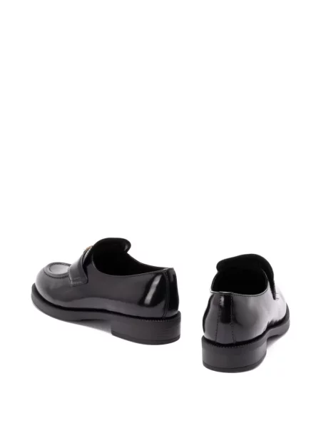 Kožne loaferice Prada crna