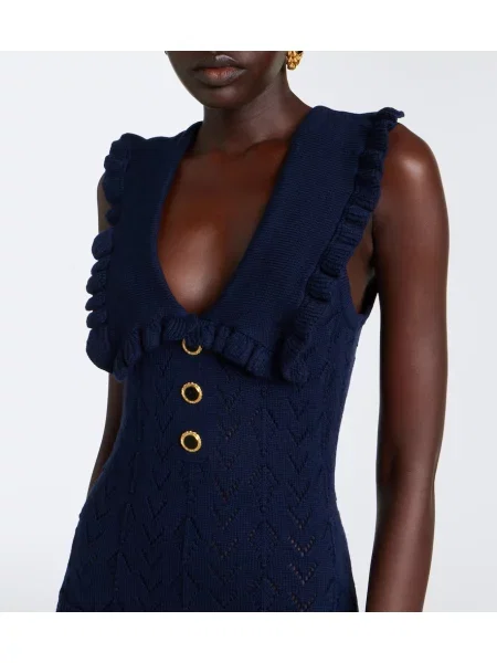 Rochie midi Alessandra Rich de lână albastru