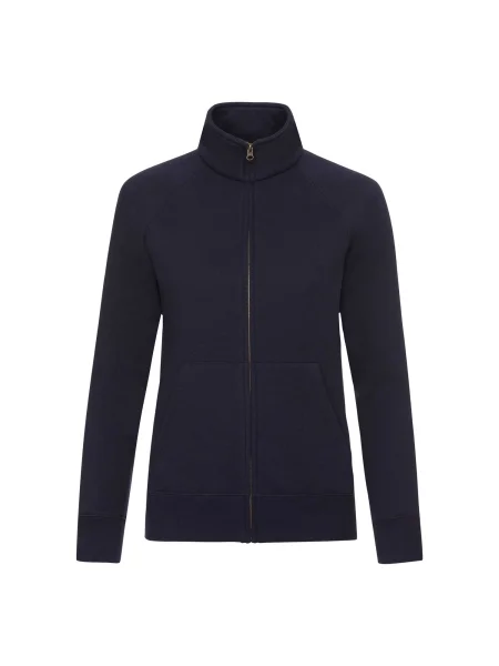 Hanorac cu fermoar Fruit Of The Loom cu guler de stand-up negru