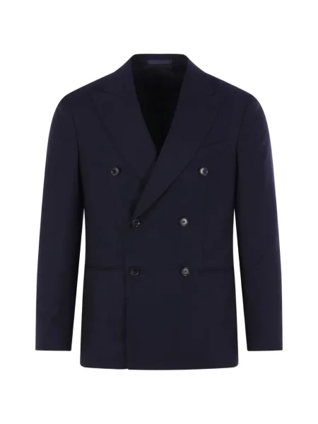 Geacă Caruso cu două rânduri de nasturi albastru