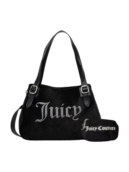 Juicy Couture torebka welurowa KIMBERLY czarna