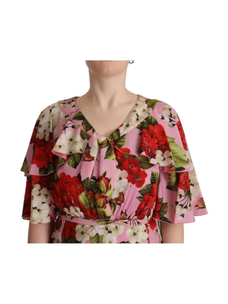 Długa sukienka maxi Dolce And Gabbana różowa