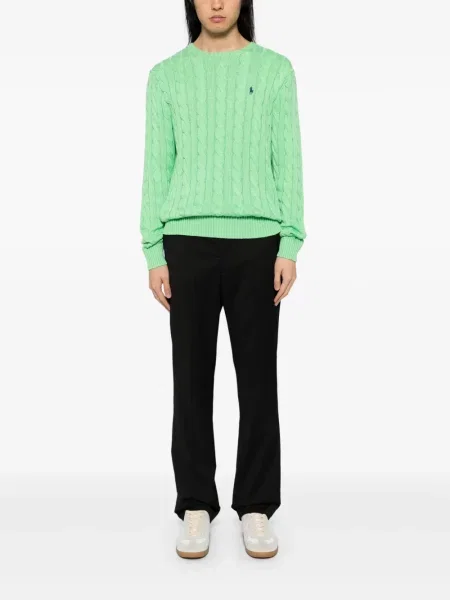 Portofel Polo Ralph Lauren din piele cu broderie verde