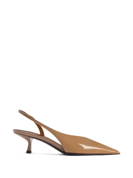 Pantofi cu toc Giuseppe Zanotti din piele de lac slingback maro