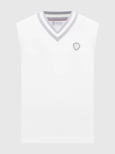 Жилет з нашивкою емблеми Brunello Cucinelli білий