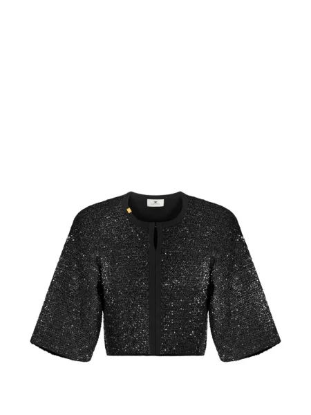 Top Elisabetta Franchi cu paiete tricotate negru