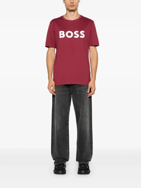 Raštuotas marškinėliai Boss raudona