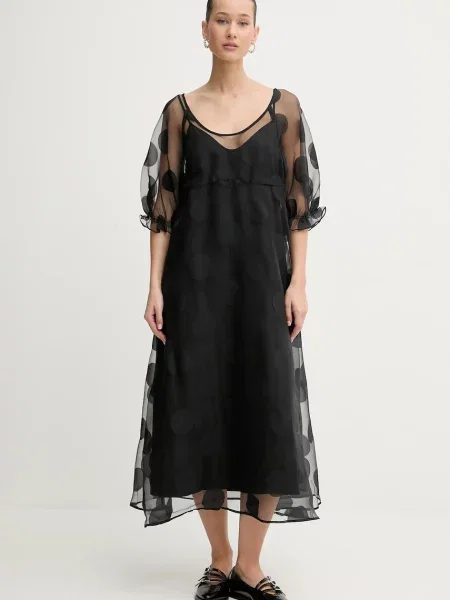 Stine Goya rochie midi evazați negru