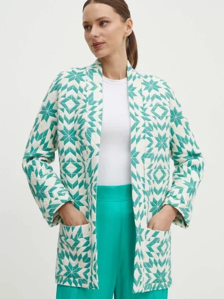 La Petite Française marynarka VIDEO niezapinana wzorzysta zielony