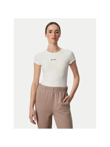 Guess Marškinėliai Kreminė Slim Fit