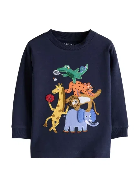 Next Tricou / bleumarin / galben albastru