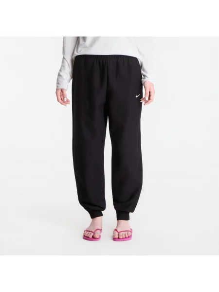 Pantaloni de trening Nike Studio Fleece Heavyweight Oversized High-Rise Joggers Total Black/ Sail M negru