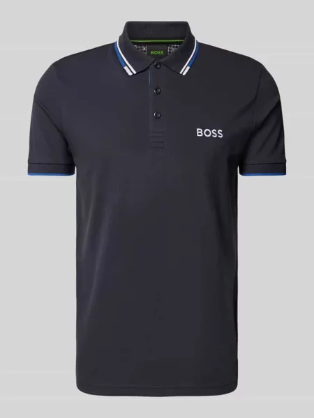 Koszulka polo Boss Green z logo niebieska