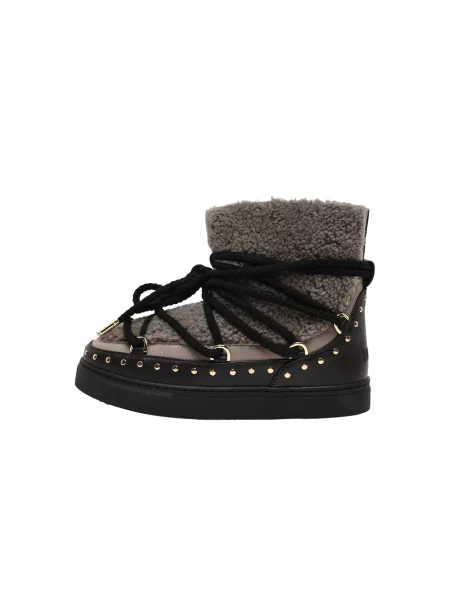 INUIKII Bocanci de zăpadă CURLY ROCK gri taupe negru