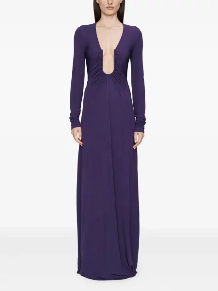 Rochie maxi Christopher Esber lungă de costum violet
