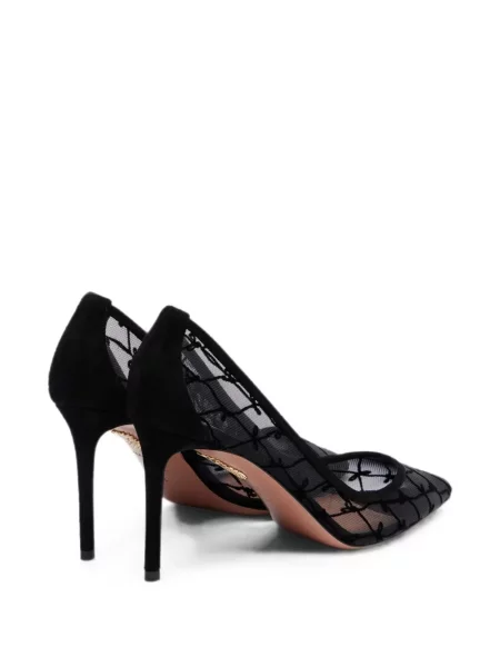 Pantofi cu toc Aquazzura cu funde alb