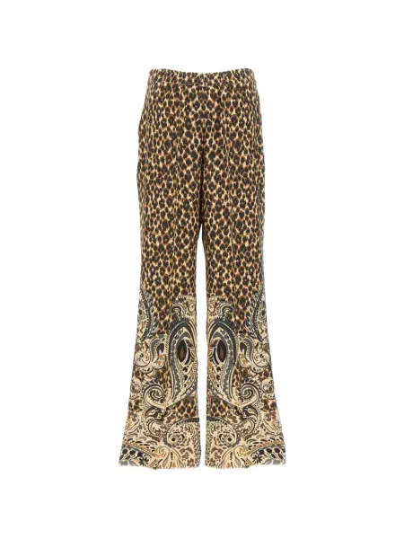 Pantaloni Etro cu imagine cu model leopard maro
