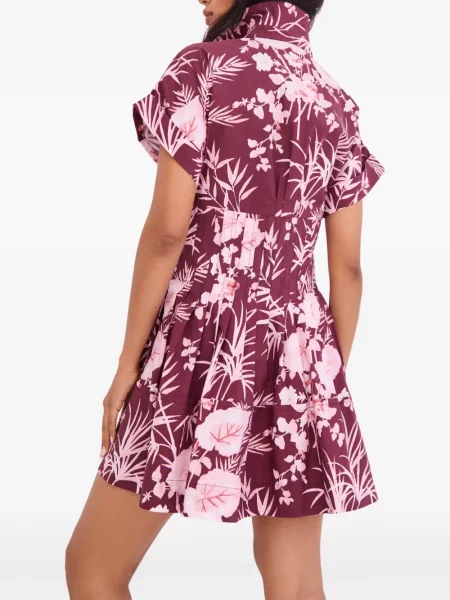 Rochie mini Cara Cara cu model floral cu imagine roșu