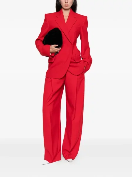 Pantaloni Sportmax plisate roșu